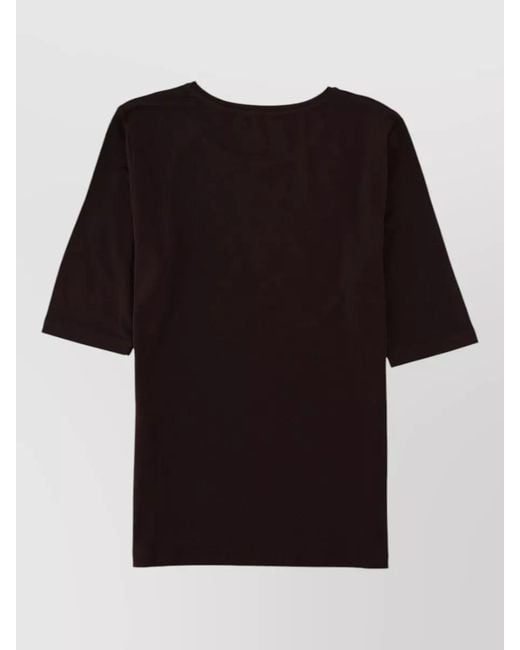 ROTATE BIRGER CHRISTENSEN Black Slim Fit Round Neck Half Sleeve T-Shirt