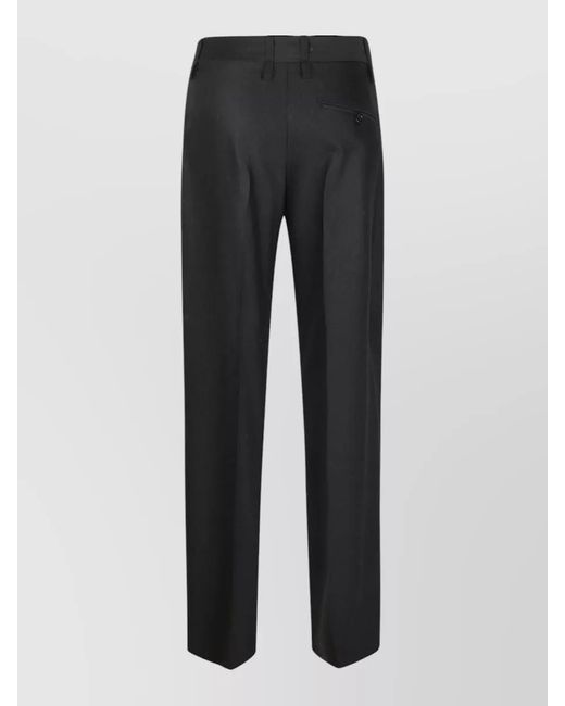 Victoria Beckham Black Tailored Pleat Trouser Straight Leg Belt Loops