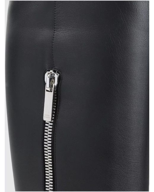 AMINA MUADDI Gray Leather Mona 80 Boots