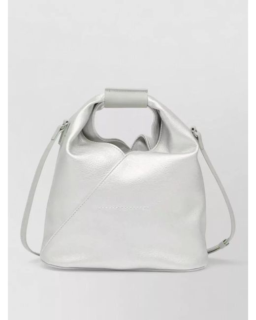 MM6 by Maison Margiela Gray Japanese Leather Bucket Shoulder Bag