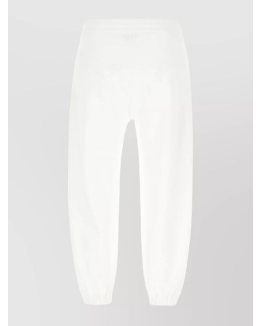 McQueen White Cotton Track Pants