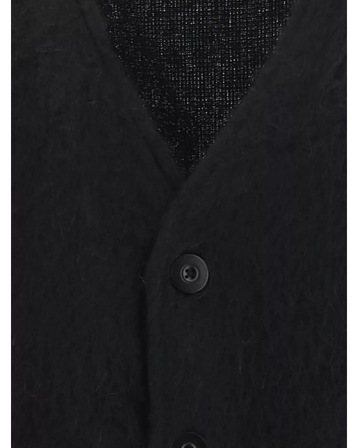 Our Legacy Black V Neck Long Sleeve Knit Cardigan for men