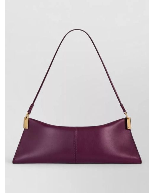 Balmain Purple Small Leather Shoulder Bag