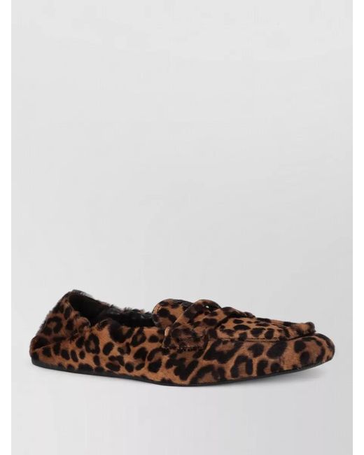 Miu Miu White Leopard-Print Loafers