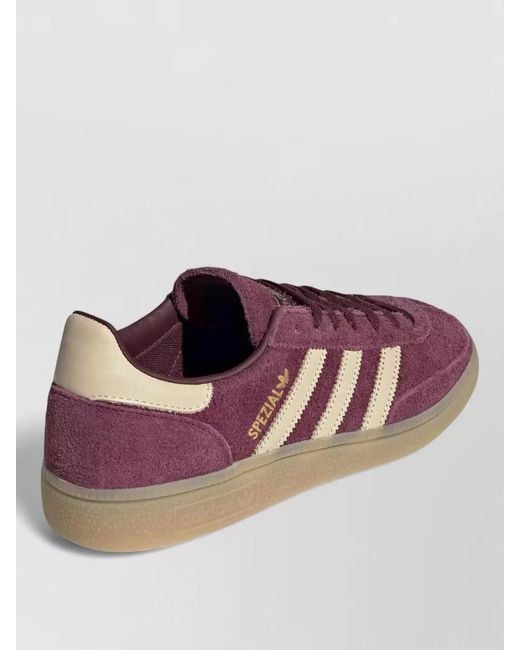 Adidas Originals Brown Casual Suede Sneakers Contrast Stripes Design