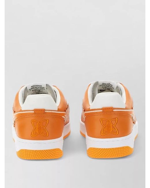 ENTERPRISE JAPAN Orange Rocket Sneaker Contrast Sole Embroidered Detail for men