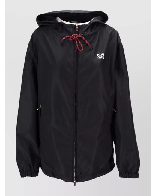 Miu Miu Black Canvas Windbreaker Jacket