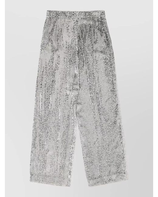 Stella McCartney Gray Silk Wide-Leg Trousers