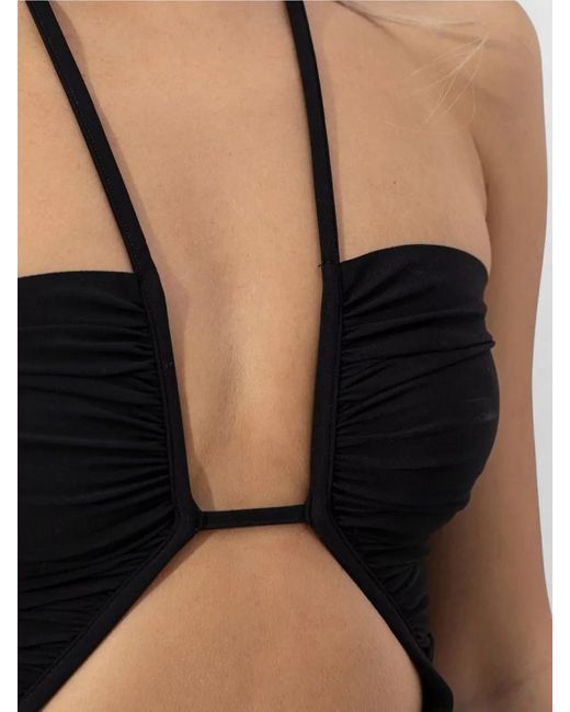 Rick Owens Black Cutout Halterneck Swimsuit