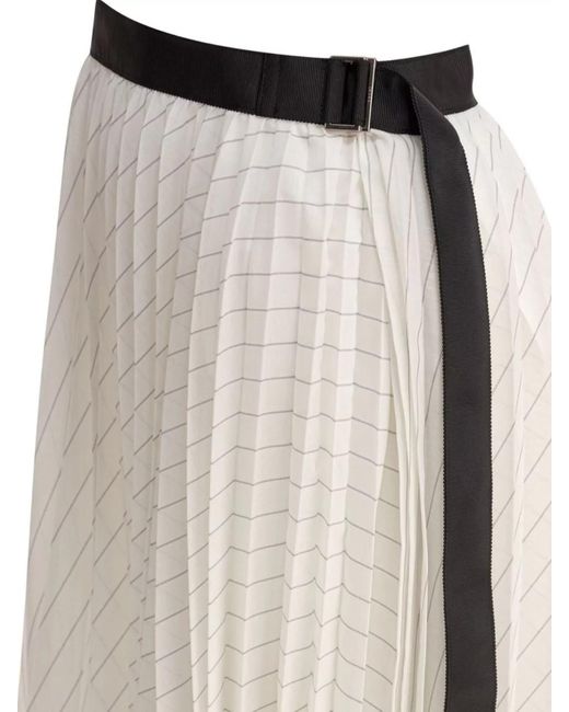 Sacai Natural Pleated Skirt