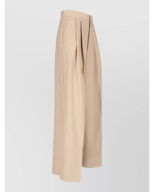 Sa Su Phi Natural High Waistband Pleated Wide Leg Pants