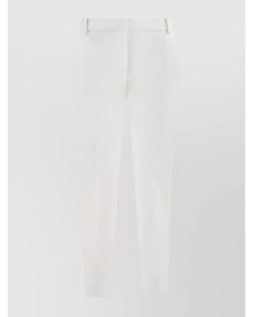 Pinko White Straight-Leg Tailored Trousers