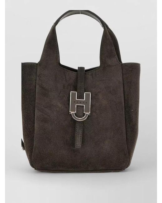 Hogan Black Mini Leather Tote Bag