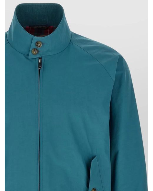 Baracuta Blue G9 Bomber Jacket Buttoned Collar Ribbed Cuffs Hem for men