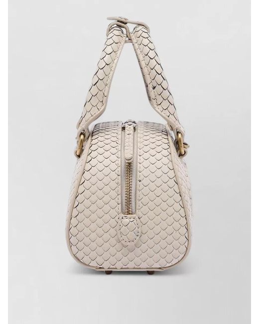 DIESEL Natural Python Leather Mini Dome Crossbody Bag