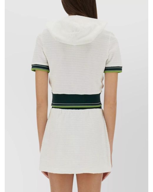 Casablanca White Cropped Hoodie