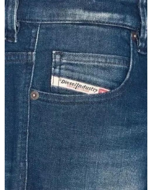 DIESEL Blue Straight-Leg Trousers for men