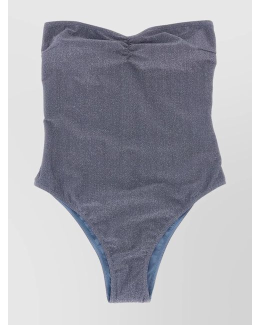 Mc2 Saint Barth Blue Soleil Lurex One-Piece Swimsuit