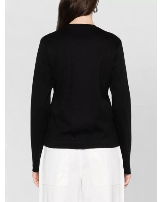 Herskind Black Cotton Crew Neck Sweater Long Sleeves