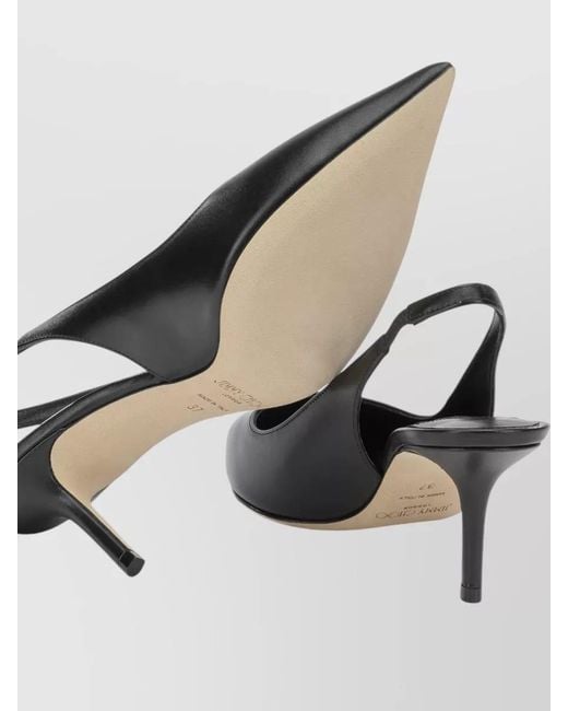 Jimmy Choo Black Love 65Mm Leather Slingback Kitten Heel Pumps