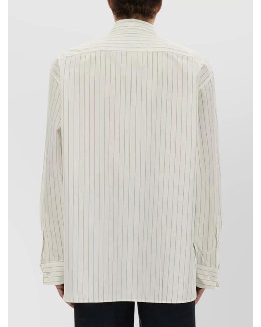 Dries Van Noten White Striped Cotton Shirt for men