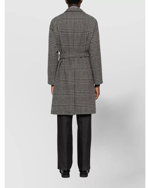 Tagliatore Gray Cashmere Single-Breasted Coat for men