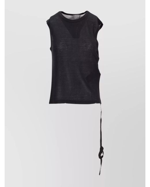 Ann Demeulemeester Black Ribbed Sleeveless Top