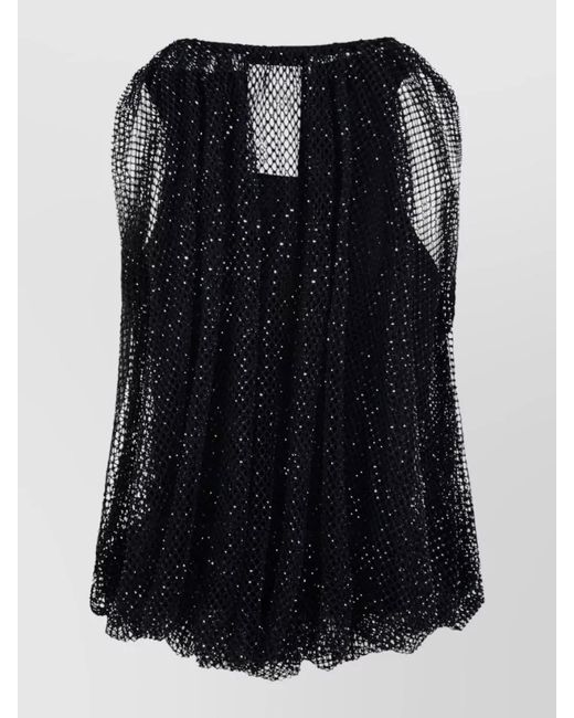 Sportmax Black Sleeveless Mesh Top