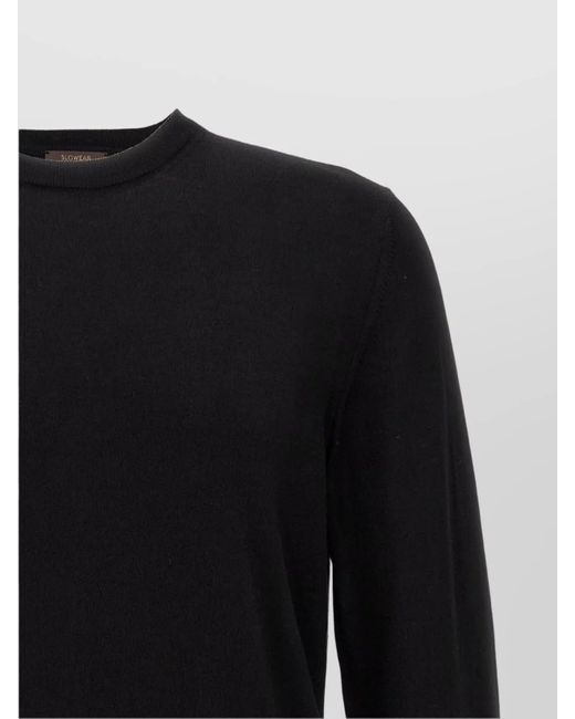 Zanone Black Wool Crew Neck Sweater for men