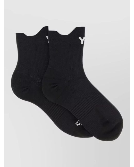Y-3 Black Ankle Length Socks Featuring Logo Detail