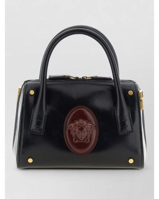 Versace Black Small Top Handle Handbag Dual Handles