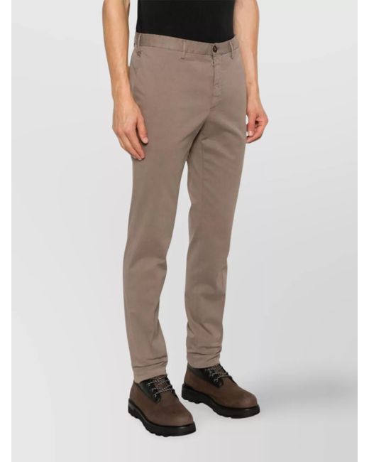 Incotex Gray Straight-Leg Trousers for men