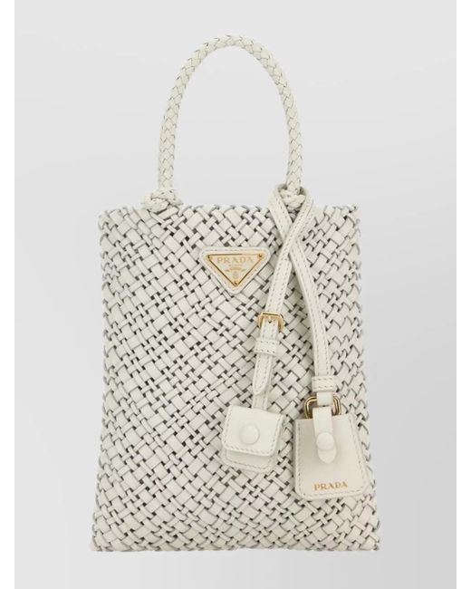 Prada White Na Leather Shoulder Bag