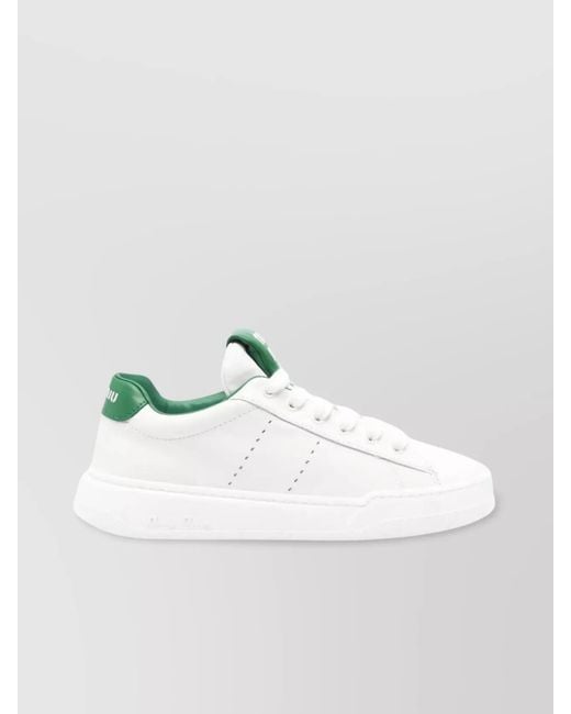 Miu Miu Metallic Leather Low-Top Sneakers