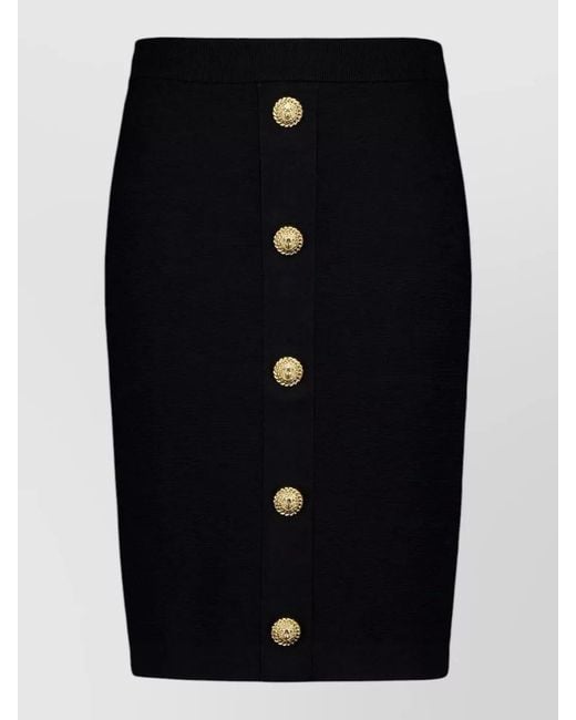 Balmain Black Mini Knit Pencil Skirt