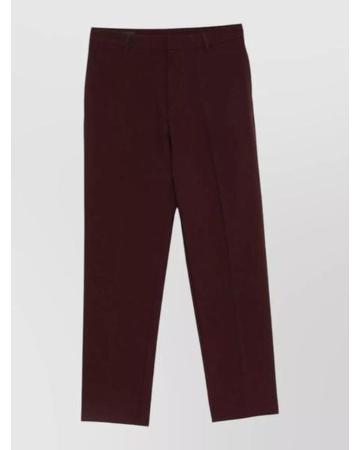 Emporio Armani Red Chino Trousers Straight Leg Mid Rise for men