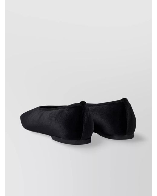 Totême Black Velvet Ballerina Shoes