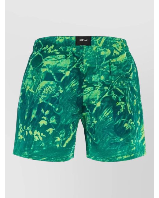 Loewe Green Printed Swimming Shorts for men