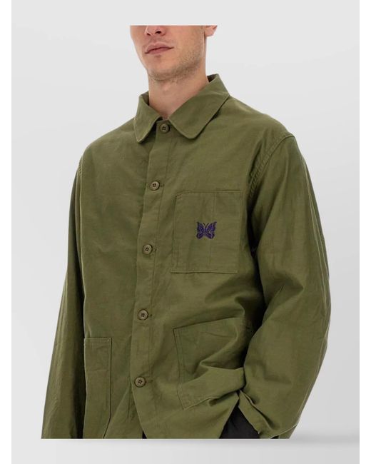 Needles Green Oversized Shirt Jacket for men