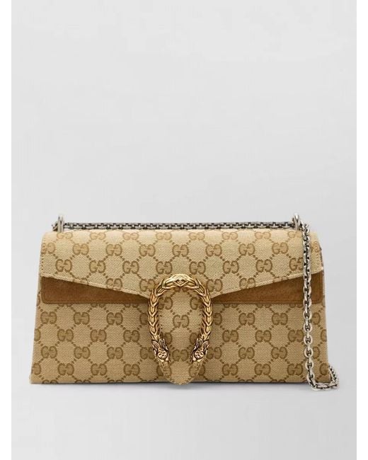 Gucci Natural Dionysus Shoulder Bag Chain Strap Suede