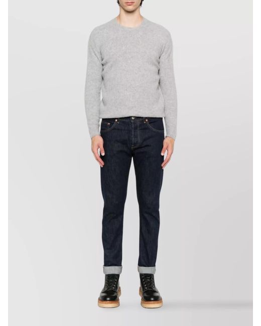 Drumohr Gray Wool Crewneck Jumper for men