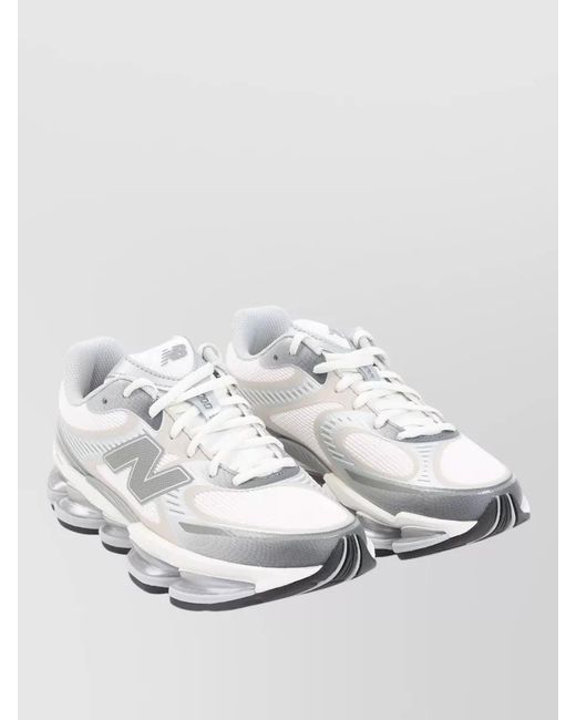 New Balance White 2000 Sneakers Mesh Upper Rubber Outsole