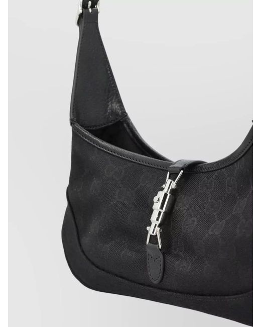 Gucci Black Jackie 1961 Shoulder Bag Buckle Strap