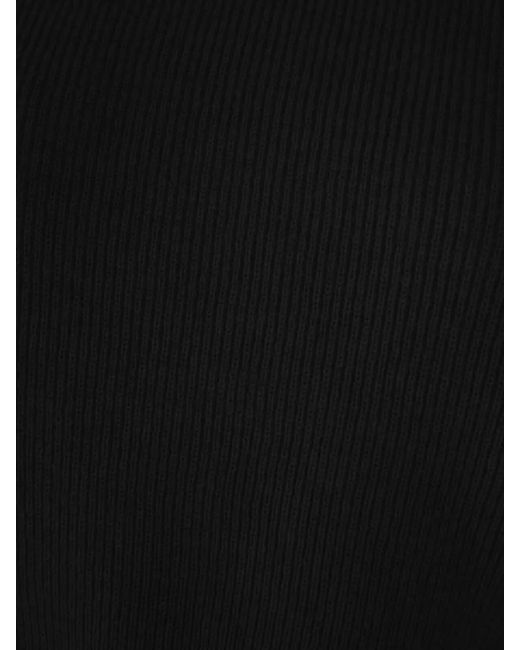 Malo Black Cashmere Sweater Cropped Long Sleeves Round Neckline