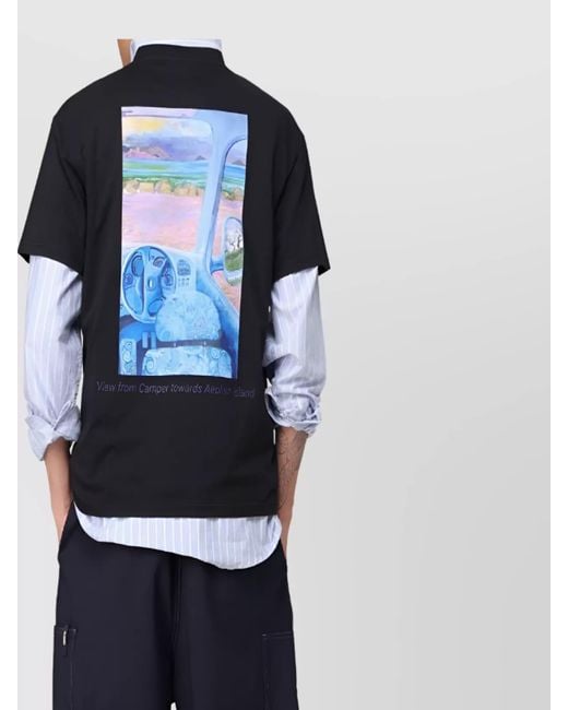 J.W. Anderson Black Embroidered Anchor Back Print T-Shirt for men