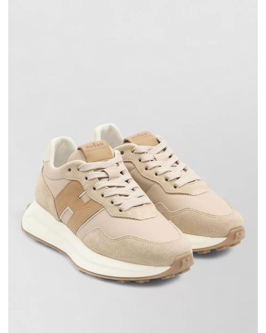 Hogan Natural Leather Low-Top Sneakers