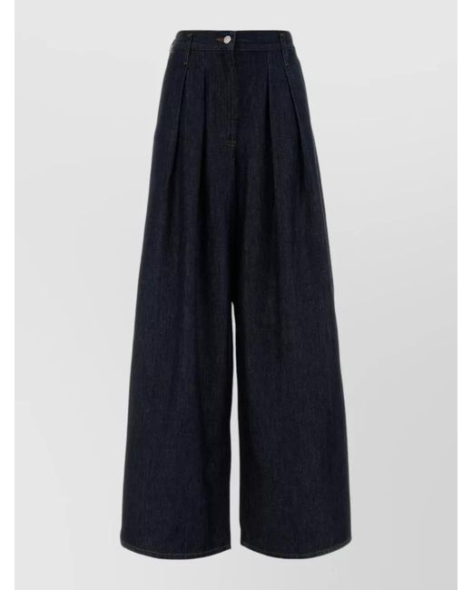 Dries Van Noten Blue Denim Pamplona Mid-Rise Wide-Leg Trousers