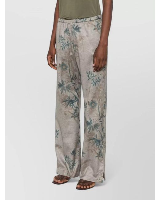Forte_forte Gray Printed Straight-Leg Trousers