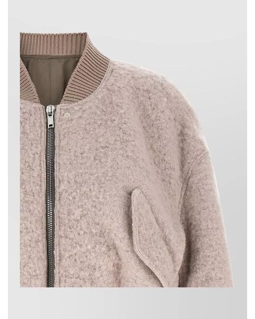 Rick Owens Natural Secchia Cropped Flight Bomber Jacket