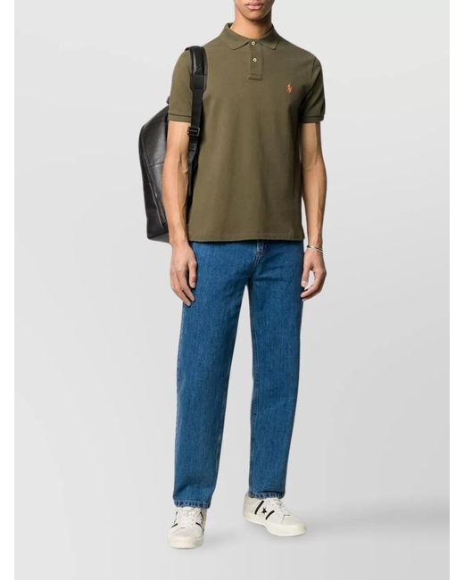 Polo Ralph Lauren Green Slim-Fit Cotton Short-Sleeve Polo Shirt for men